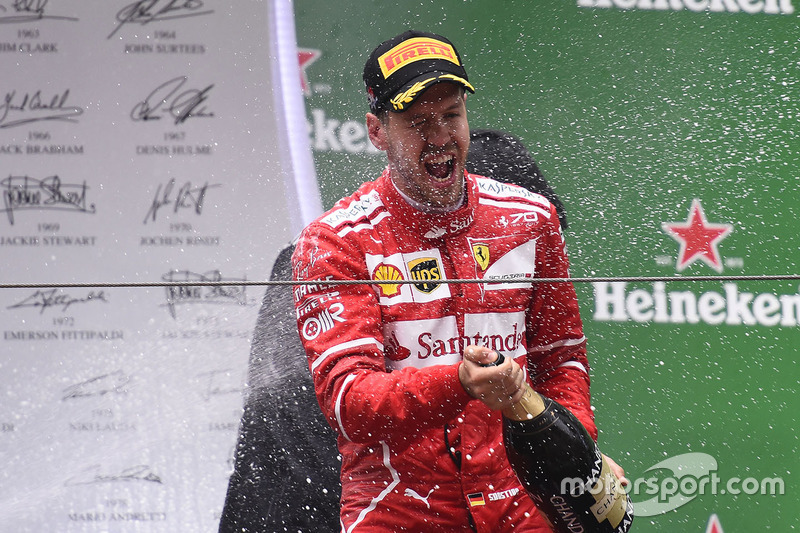 Podium: second place Sebastian Vettel, Ferrari