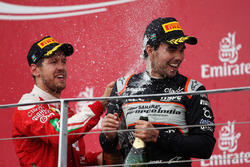Sergio Perez, Sahara Force India F1 viert zijn derde plaats op het podium