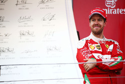 Sebastian Vettel, Ferrari viert de tweede plaats op het podium