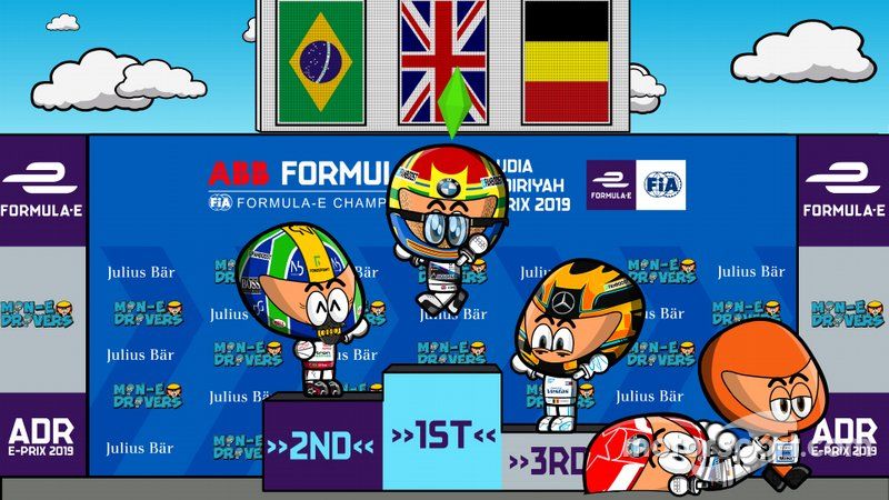 Podio carrera 2 Eprix de Ad Diriyah, por MiniEDrivers 