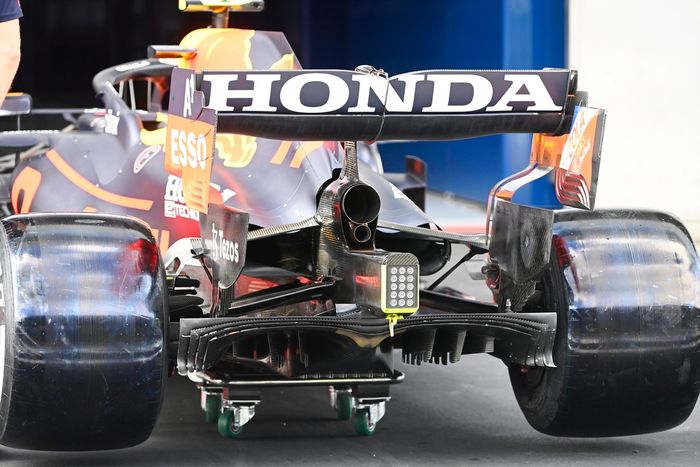 Detalle de la parte trasera del Red Bull Racing RB16B