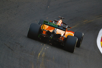 Sparks kick up from Lando Norris, McLaren MCL33