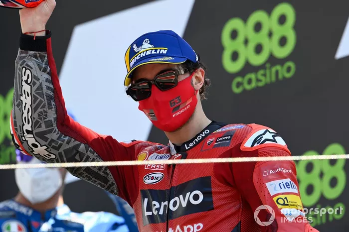 Podio: segundo lugar Francesco Bagnaia, Ducati Team