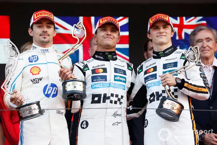 Charles Leclerc, Ferrari, Lando Norris, McLaren, Oscar Piastri, McLaren