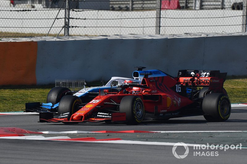 Robert Kubica, Williams FW42 and Charles Leclerc, Ferrari SF90