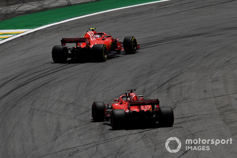 Kimi Raikkonen, Ferrari SF71H and Sebastian Vettel, Ferrari SF71H