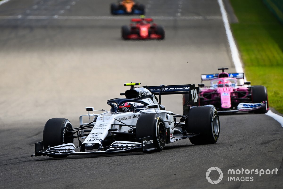 Pierre Gasly, AlphaTauri AT01, Sergio Perez, Racing Point RP20