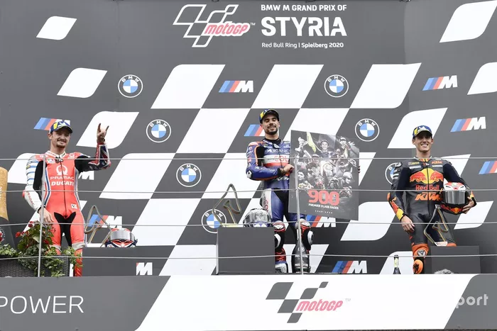 Podio: 1º Miguel Oliveira, Red Bull KTM Tech 3, 2º Jack Miller, Pramac Racing, 3º Pol Espargaró, Red Bull KTM Factory Racing