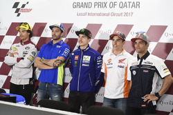 Conférence de presse de la première ligne, Franco Morbidelli, Marc VDS;Andrea Iannone, Team Suzuki MotoGP,;Maverick Viñales, Yamaha Factory Racing,;Marc Marquez, Repsol Honda Team; Jorge Martin, Del Conca Gresini Racing Moto