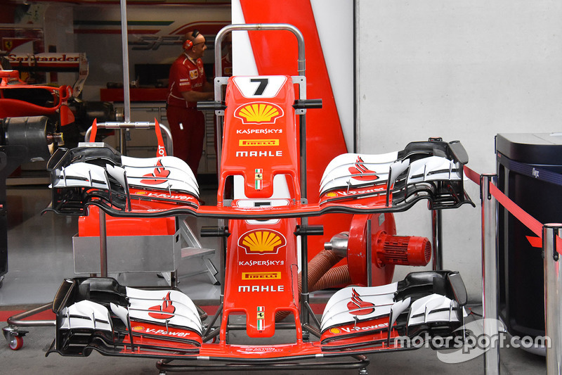 Ferrari SF70H detail van de voorvleugel