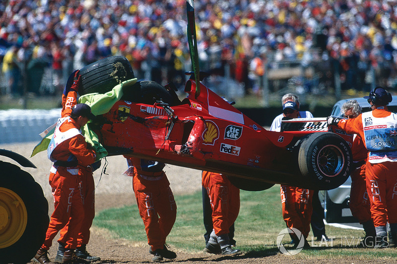Dit is er nog over van de Ferrari F399 van Schumacher: