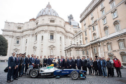 Group photo with Pope Francis, Alejandro Agag, CEO, Formula E