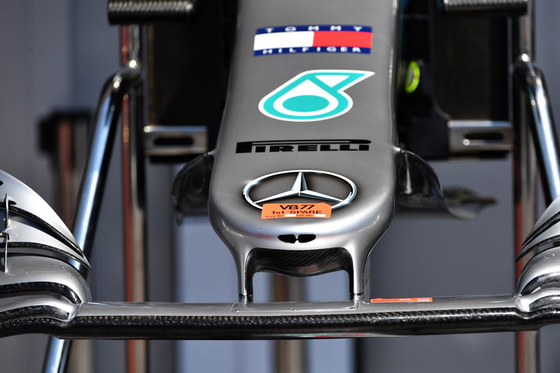 Detalle del morro del Mercedes-AMG F1 W09