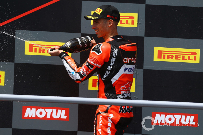 Podio: Marco Melandri, Aruba.it Racing-Ducati SBK Team