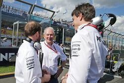 Bradley Lord, Mercedes AMG F1 Communications Manager with Dr Helmut Marko, Red Bull Motorsport Consultant and Toto Wolff, Mercedes AMG F1 Shareholder and Executive Director