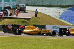 Kevin Magnussen, Renault Sport F1 Team RS16 con un ala rota  al inicio de la carrera
