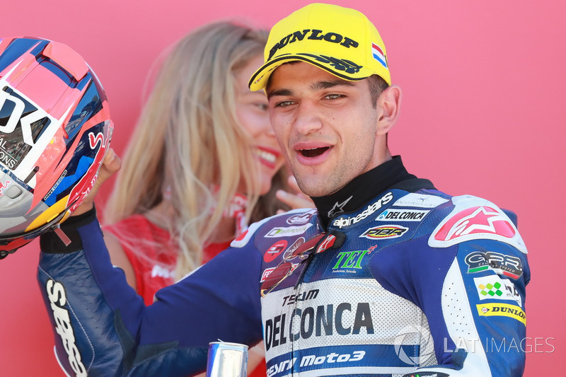 Podio: il vincitore della gara Jorge Martin, Del Conca Gresini Racing Moto3