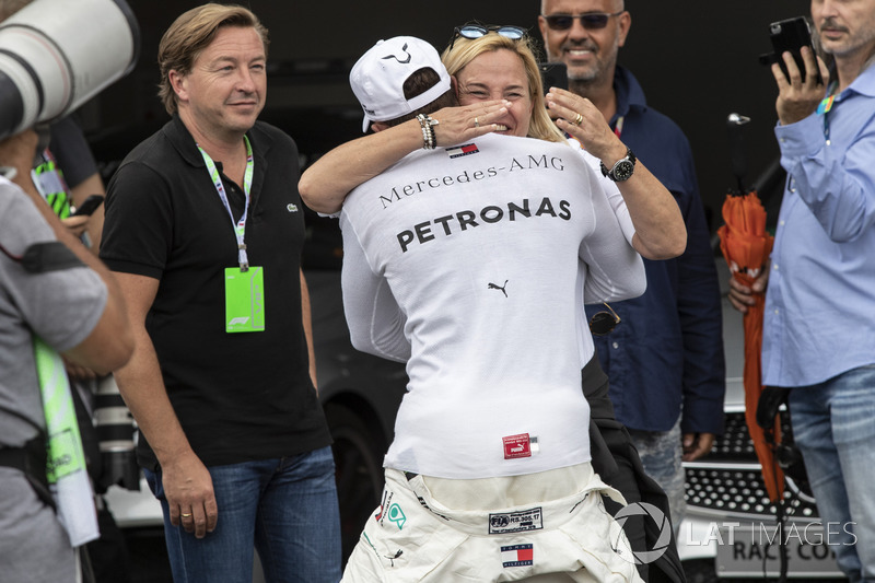 Pole sitter Lewis Hamilton, Mercedes-AMG F1 celebrates in parc ferme