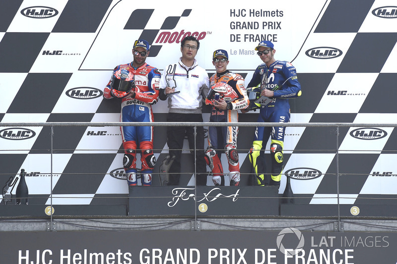 Podium: 1. Marc Marquez, 2. Danilo Petrucci, 3. Valentino Rossi