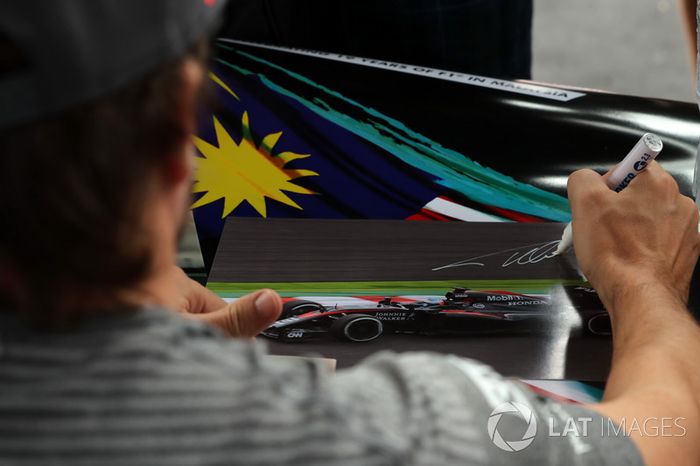 Fernando Alonso, McLaren autografía  tarjetas