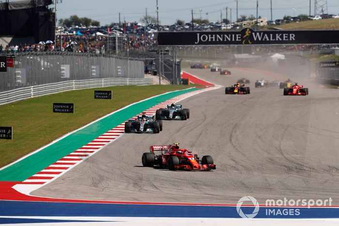 Kimi Raikkonen, Ferrari SF71H, Lewis Hamilton, Mercedes AMG F1 W09 EQ Power+, Valtteri Bottas, Mercedes AMG F1 W09 EQ Power+, Daniel Ricciardo, Red Bull Racing RB14, Sebastian Vettel, Ferrari SF71H