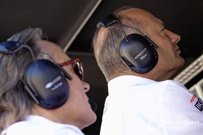 Ron Dennis and Mansour Ojjeh on the pitwall.  