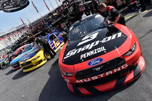 Joey Logano, Team Penske, Ford Mustang Snap on and Austin Cindric, Team Penske, Ford Mustang Pirtek