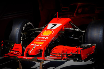Vue détaillée de l'aileron avant de la Ferrari SF71H de Kimi Raikkonen