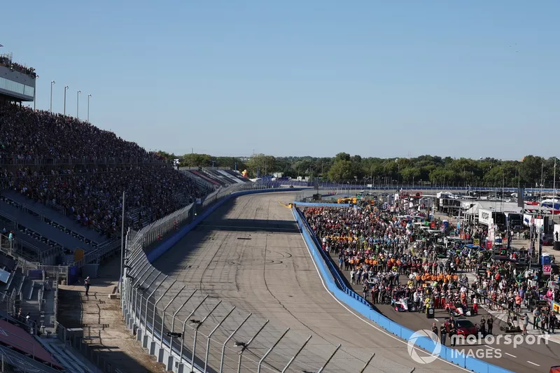 Scott McLaughlin, Team Penske Chevrolet, David Malukas, Meyer Shank Racing Honda, the grid