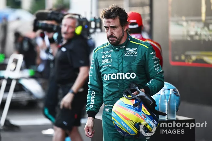 Fernando Alonso, Aston Martin F1 Team, en Parc Ferme 