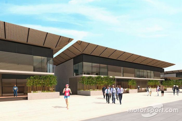 Representación del paddock del circuito de Hanoi