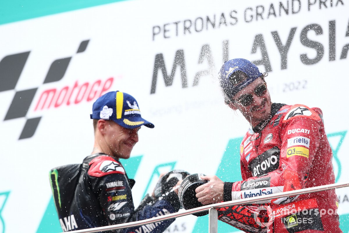 Bagnaia took victory at last Sunday’s Malaysian Grand Prix with Quartararo in third
