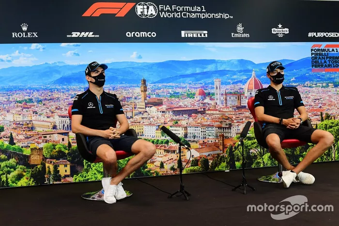 Nicholas Latifi, Williams Racing y George Russell, Williams Racing en la conferencia de prensa