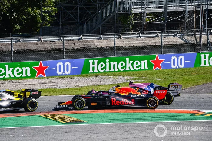 Max Verstappen, Red Bull Racing RB16, Sergio Pérez, Racing Point RP20