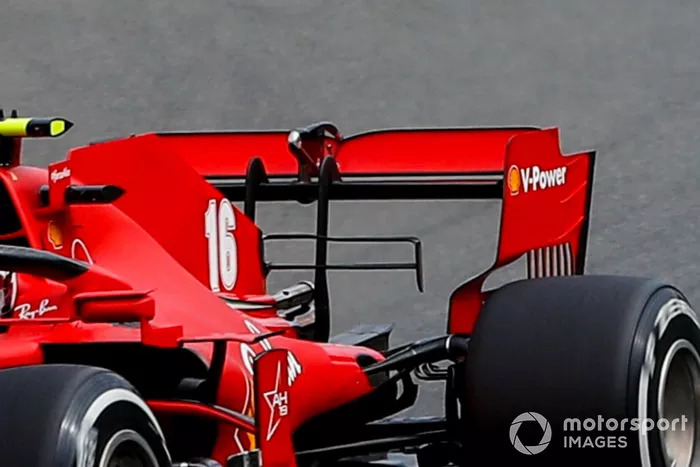 Charles Leclerc, Ferrari SF1000, dettaglio dell'ala posteriore