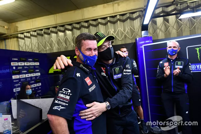 Valentino Rossi en el evento de despedida de Yamaha Factory Racing. 