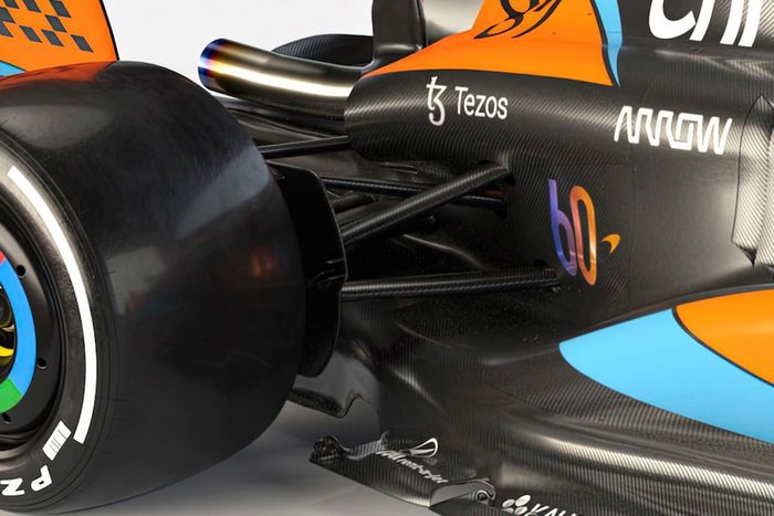 McLaren MCL60, detalle suspensión trasera