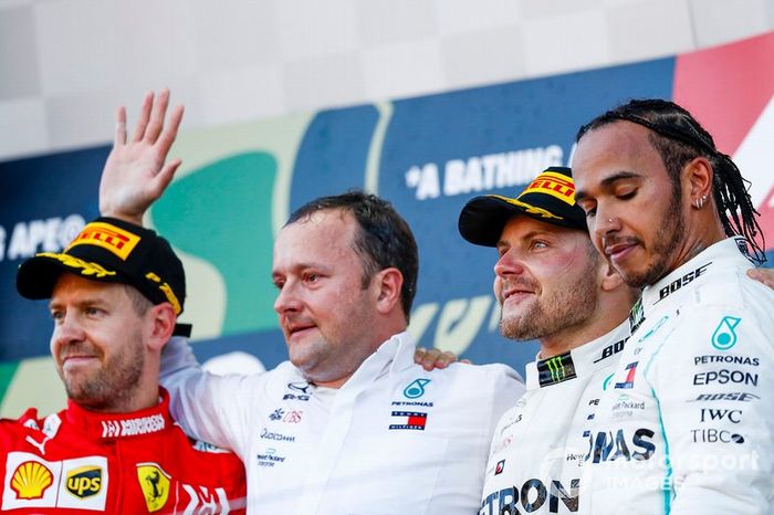 2019: 1. Valtteri Bottas, 2. Sebastian Vettel, 3. Lewis Hamilton