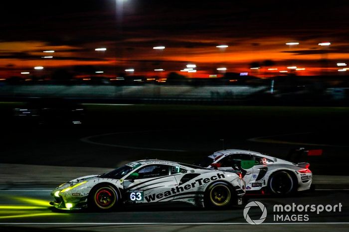 #63 Scuderia Corsa Ferrari 488 GT3, GTD: Cooper MacNeil, Toni Vilander, Jeff Westphal, Alessandro Balzan, #912 Porsche GT Team Porsche 911 RSR - 19, GTLM: Laurens Vanthoor, Earl Bamber, Mathieu Jaminet