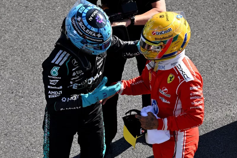 Lewis Hamilton, Ferrari, George Russell, Mercedes