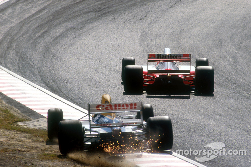 Nigel Mansell, Williams FW14, Ayrton Senna, McLaren MP4/6