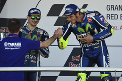 Podium: winner Valentino Rossi, Yamaha Factory Racing, second place Jorge Lorenzo, Yamaha Factory Ra
