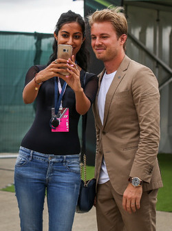 Nico Rosberg, Mercedes-Benz Ambassador poses for a selfie photograph, a fan