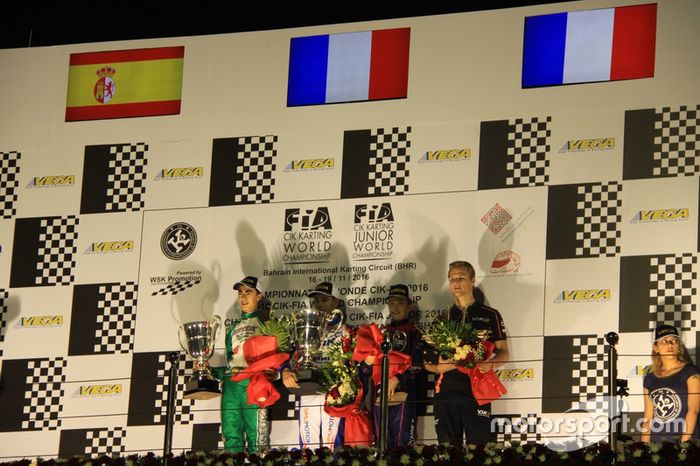 Podio de la categoría OK Junior del CIK FIA World Championship
