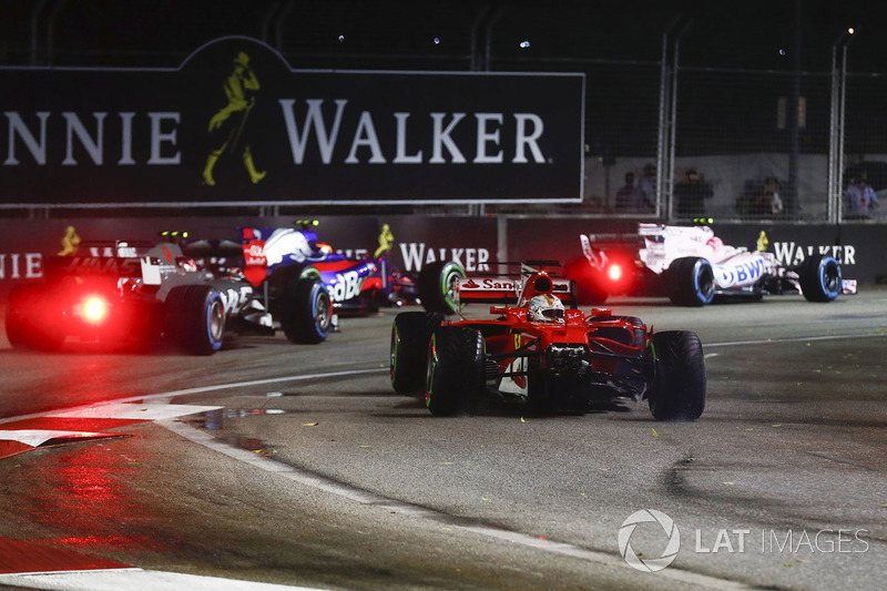 Sebastian Vettel, Ferrari SF70H kaza yapıyor