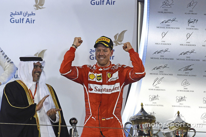 Podium: ganador, Sebastian Vettel, Ferrari