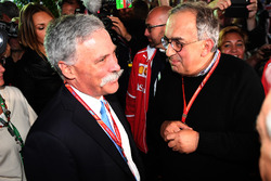 Chase Carey, Chief Executive Officer and Executive Chairman of the Formula One Group and Sergio Marchionne, CEO FIAT at Ferrari 70th Anniversary