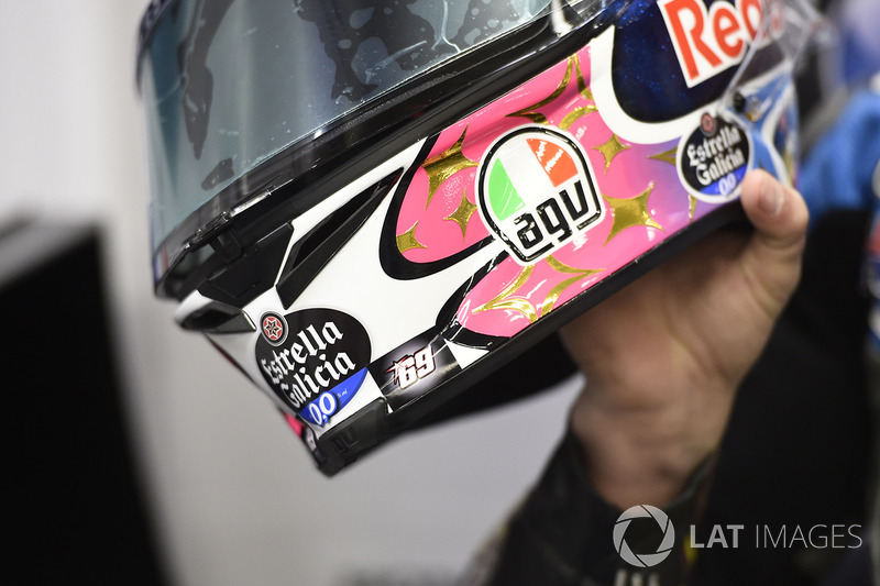 Jack Miller, Estrella Galicia 0,0 Marc VDS with Nicky Hayden number on his helmet