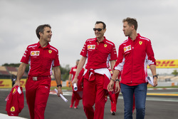 Sebastian Vettel, Ferrari walks the track with Riccardo Adami, Ferrari Race Engineer
