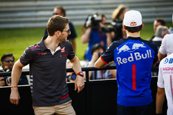 Romain Grosjean, Haas F1 Team, and Pierre Gasly, Toro Rosso, in the drivers parade